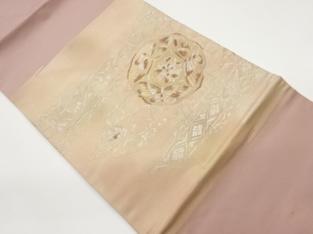 JAPANESE NAGOYA OBI / WOVEN FLOWER CREST